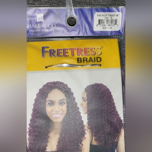 DEEP TWIST 14" 1B - FREETRESS SYNTHETIC HAIR CROCHET BRAID BULK - Picture 4 of 4